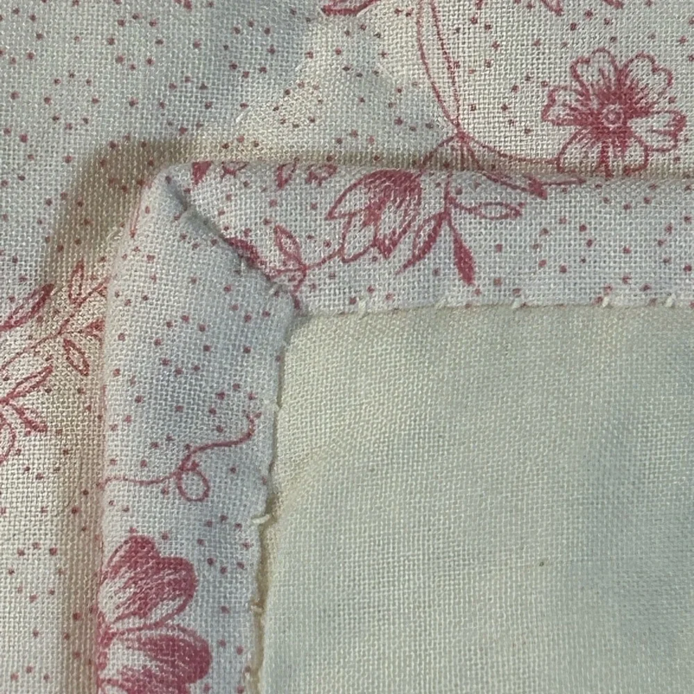 Hand Quilted Pink Floral White Irish Chain Baby Quilt
